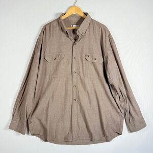 Carhartt Men‎ XXL Shirt Long Sleeve Workwear Casual Relax Missing Button